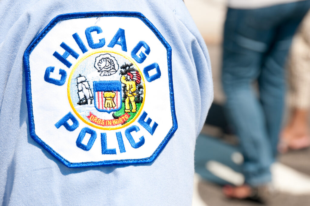 Chicago Police monogram on an Officer's uniform