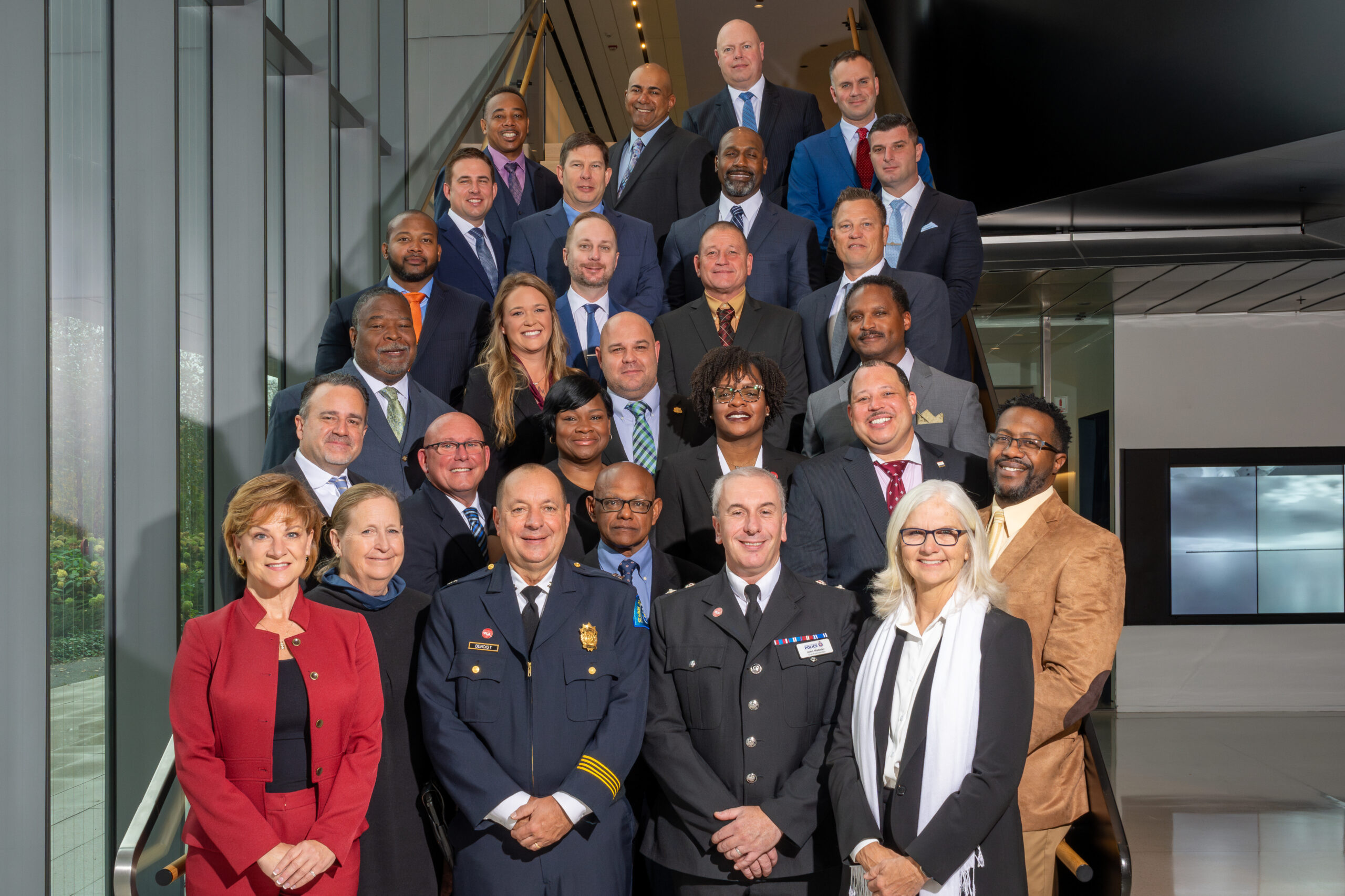 At the graduation ceremony for the University of Chicago Crime Lab’s first cohort from the Policing Leadership Academy, held at the Rubenstein Forum on October 27, 2023.